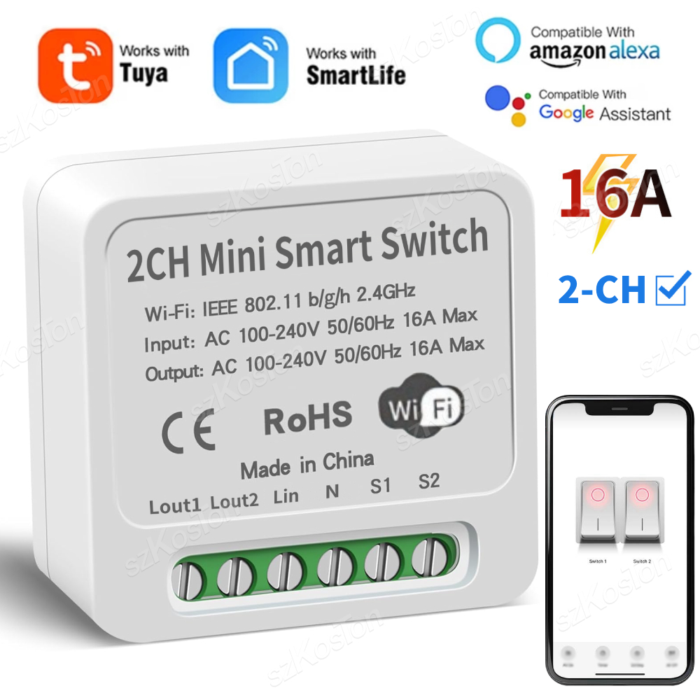 16A Tuya WiFi Smart Switch Mod - огляд і ціна Smart Light Switch Wifi