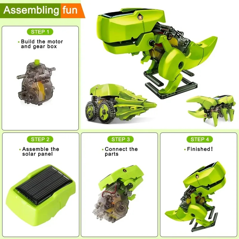 3-in-1 Solar Robot Kit, Dinosa - огляд і ціна Stem Robotics Kit
